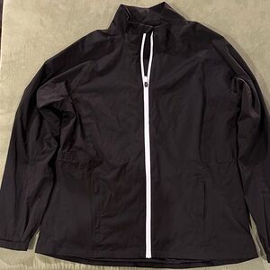 Walter Hagen Women’s P11 Rain Jacket Pure Black with White Zip Trim